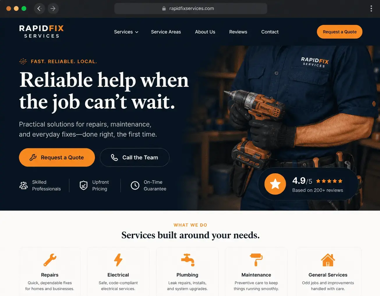 Trades & Local Services website style preview